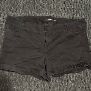 torrid Black Stretch Mid-Rise Jean Shorts